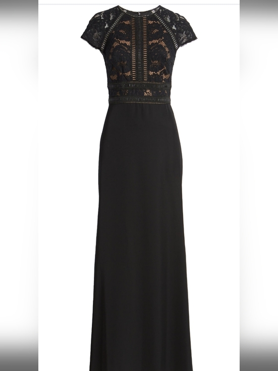 Tadashi Shoji Dresses & Skirts - TADASHI SHOJI NWT LACE & CREPE A-LINE GOWN BLACK/NUDE SZ 16 $358 Retail